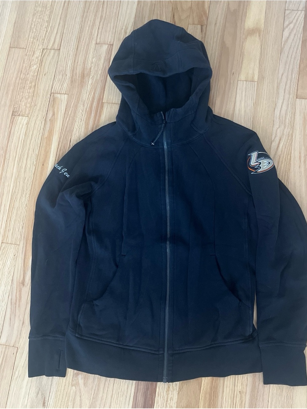 Lululemon Jacket Women 10 Black Scuba Hoodie Light Full Zip Yoga Train Running